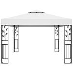 vidaXL Tonnelle avec double toit et lumières LED 3x4 m Blanc