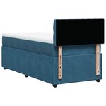 vidaXL Sommier à lattes de lit avec matelas bleu 90x200 cm velours