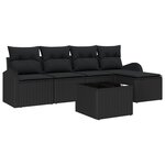 Ensemble de canapé de jardin 6 pièces avec coussins beige poly rotin