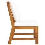 vidaXL Canapé central sectionnel et coussin crème Bois d'acacia massif