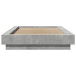 vidaXL Cadre de lit avec lumières LED gris béton 90x200 cm