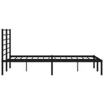 vidaXL Cadre de lit métal avec tête de lit noir 135x190 cm