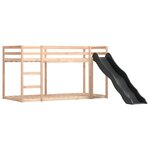 vidaXL Lit superposé avec toboggan et rideaux bleu 90x190 cm