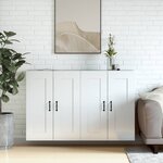 vidaXL Armoires murales 2 Pièces blanc brillant bois d'ingénierie