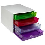 Module De Classement Ecobox Linicolor 4 Tiroirs - Arlequin - Exacompta