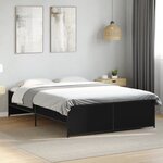 vidaXL Cadre de lit noir 120x200 cm bois d'ingénierie et métal