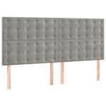 vidaXL Sommier à lattes de lit et matelas Gris clair 180x200cm Velours
