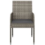 vidaXL Chaises de jardin avec coussins lot de 4 Résine tressée Gris