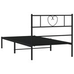 vidaXL Cadre de lit métal avec tête de lit noir 100x190 cm