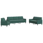 vidaXL Ensemble de canapés 4 Pièces avec coussins Vert foncé Velours