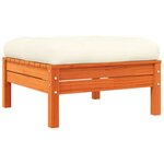 vidaXL Salon de jardin 10Pièces avec coussins cire marron bois pin massif