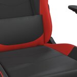 vidaXL Chaise de jeu de massage avec repose-pied Noir&Rouge Similicuir
