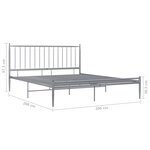 vidaXL Cadre de lit Gris Métal 200x200 cm