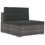vidaXL Salon de jardin 4 Pièces avec coussins résine tressée gris