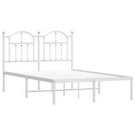 vidaXL Cadre de lit métal avec tête de lit blanc 120x190 cm
