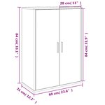 vidaXL Buffet blanc 60x31x84 cm bois d'ingénierie