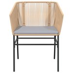 vidaXL Chaises de jardin lot de 2 et coussins marron rotin
