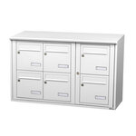 Bloc collectif Leabox 3x2 grade 3 simple face extérieur fixation murale blanc neige ral 9016 finition brillante