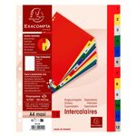 Intercalaires Imprimés Numériques Polypropylène 12/100e - 12 Positions - A4 Maxi - Assorties Vives - X 20 - Exacompta