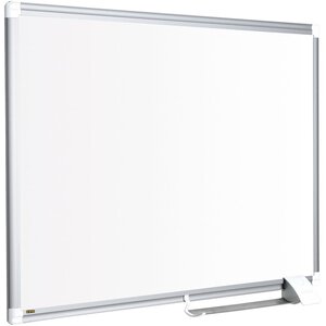 Tableau blanc Maya New Generation, surface en tôle émaillée, magnétique, cadre en aluminium gris, 600 x 450 mm