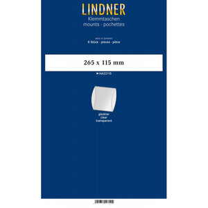 Bandes double soudure 265 x 115 mm pour blocs carnets de timbres. Fond - Transparent