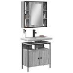 vidaXL Ensemble de meubles de salle de bain 2 Pièces Sonoma gris