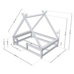 Lit cabane enfant TAHUKA 120 x 200 vert sauge