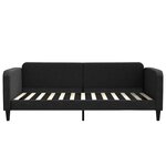 vidaXL Lit de jour avec lit gigogne noir 100x200 cm tissu