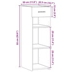 vidaXL Buffet chêne marron 30x42 5x93 cm bois d'ingénierie