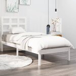 vidaXL Cadre de lit Blanc Bois massif 90x190 cm Simple