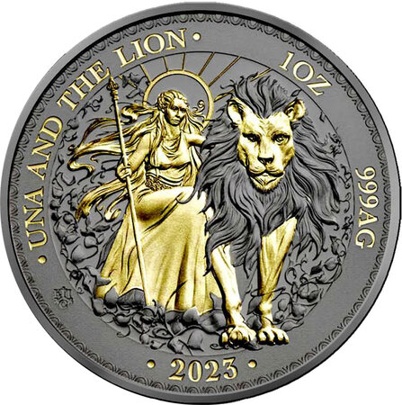 Pièce de monnaie en Argent 1 Pound g 31.1 (1 oz) Millésime 2023 Gold Black Empire UNA AND THE LION