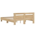 vidaXL Cadre de lit avec tête de lit chêne sonoma 140x190 cm