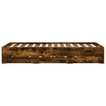 vidaXL Cadre de lit à tiroirs chêne fumé 140x200 cm bois d'ingénierie