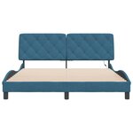vidaXL Cadre de lit avec LED sans matelas bleu 160x200 cm velours