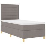vidaXL Lit ressort avec matelas taupe 90x200 cm tissu