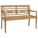 vidaXL Banc Batavia avec coussin taupe 120 cm Bois de teck massif