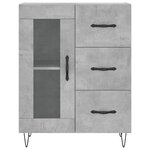 vidaXL Buffet gris béton 69 5x34x90 cm bois d'ingénierie