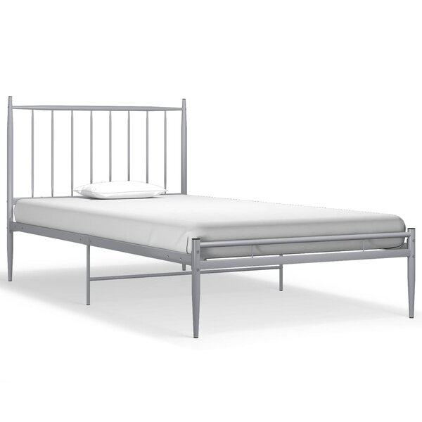 vidaXL Cadre de lit Gris Métal 100x200 cm