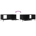 vidaXL Table basse noir 90x50x40 cm bois d'ingénierie