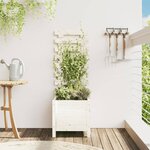 vidaXL Jardinière avec support blanc 39x39 5x114 cm bois de pin massif