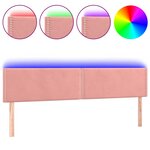 vidaXL Tête de lit à LED Rose 180x5x78/88 cm Velours