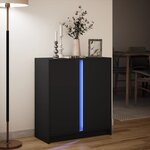 vidaXL Buffet avec LED noir 77x34x85 cm bois d'ingénierie