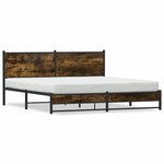 vidaXL Cadre de lit en métal sans matelas chêne fumé 180x200 cm