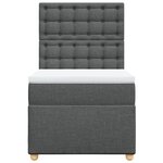 vidaXL Sommier à lattes de lit avec matelas Gris foncé 80x200 cm Tissu