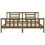 vidaXL Cadre de lit avec tête de lit marron miel 200x200cm bois massif