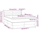 vidaXL Sommier à lattes de lit et matelas Bleu foncé 140x200cm Velours