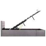 vidaXL Cadre de lit à stockage hydraulique Taupe Tissu 120x200 cm