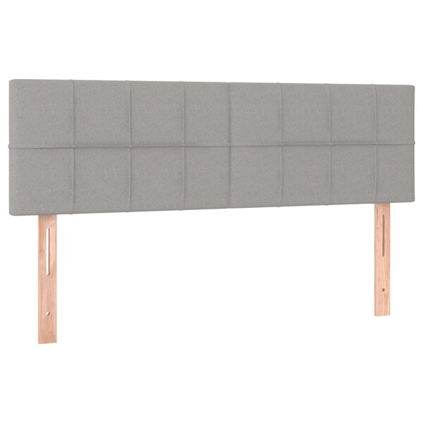 vidaXL Têtes de lit 2 Pièces Gris clair 72x5x78/88 cm Tissu