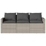 vidaXL Ensemble à manger de jardin et coussins 2 Pièces gris clair rotin