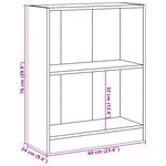 vidaXL Bibliothèque Noir 60x24x76 cm Bois d'ingénierie
